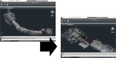 点群データよりAutoCAD civil3Dでのトレース